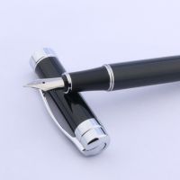 BAOER METAL Fountain Pen Black Color Silver M Nib GIFT Stationery Office School Supplies Writing