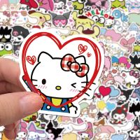 10/50/100pcs Mixed Cartoon Sanrio Stickers Cute Hello Kitty Cinnamoroll Kuromi My Melody Waterproof Sticker Decals for Kids Toys