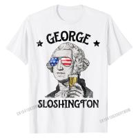 George Sloshington Washington 4Th Of July Men Funny American T-Shirt Cotton T Shirt Custom High Quality Comics T Shirts