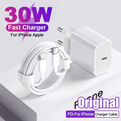 Original For Apple PD 30W Fast Charger USB-C For iPhone 14 13 12 11 Pro MAX XR XS X 8 Type C Quick Charging Cable Accessories
