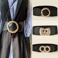 Women Round Oval Alloy Buckle Stretch Fashion Belt High Quality Metal Buckle Multicolor Widdth Wild Coat Dress Waistband New