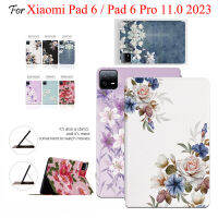 เคสพับฝาเป็นฐานดอกไม้แฟชั่นสำหรับ Xiaomi แผ่น Pad6 6 Pro 11.0 2023แฟชั่น Pad6 Xiaomi ฝาครอบป้องกันแท็บเล็ตแฟชั่น2023ขนาด11.0นิ้ว