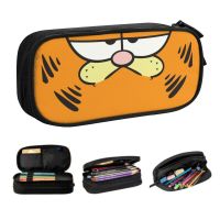 Cute Cat Cartoon Pencil Cases for Boys Gilrs Custom Garfields Large Capacity Pen Box Bag School Supplies