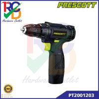 Prescott สว่านไร้สาย 10mm. 12V. แบตเตอรี่ 2 ก้อน 1.3ah.พร้อมที่ชาร์จ