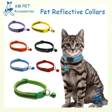 Cat Collar with Bell Luminous Cats Collars Necklace Safety Glow Neck Ring  Reflective Cat Accessories