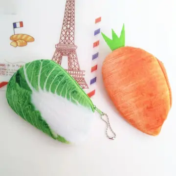 Simulated Foods Purse Wallets Women Zipper Plush Vegetable Meat Carrot Coin Purse Girls Casual