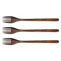 12 Pieces Wooden Forks Dinner Fork Tableware Dinnerware Household Kitchen Utensils for Kids Adult