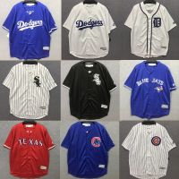 high-quality Popular logo dodgers jersey baseball uniform cuhk childrens short sleeve cardigan T-shirt performance soon summer coat coat