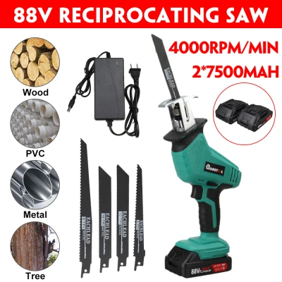 Mustool 88V 2XBattery ไร้สายเลื่อยชักใบไฟฟ้าความเร็ว4 X เลื่อยโลหะเครื่องมือตัดไม้เลื่อยไฟฟ้าสำหรับ Makita 18V แบตเตอรี่