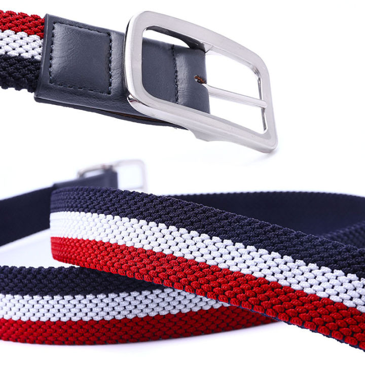 fashion-male-dress-mixed-colored-braided-stretch-golf-elastic-fabric-woven-casual-waist-belt-without-holes-for-menwomenjunior