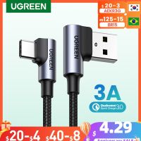 สายเคเบิล Usb C ไนล่อน Ugreen,สายเคเบิลโทรศัพท์มือถือ Xiaomi 90องศาที่ชาร์จความเร็วสูง Aliexpress