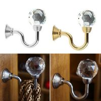 【CW】 2PCS U Shaped Curtain Holdback Buckle Hooks Crystal Ball Wall Mounted Hanger Window Home Decor Vintage Tassel Holder