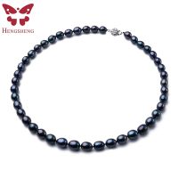 ♛  New Arrival 8-9 mm Freshwater Jewelry Necklace 925 Sterling Buckle