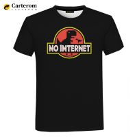 2023 New Cartoon Dinosaur 3D T-shirt No Internet Printed T Shirt Men Dino Tshirt Funny Harajuku Streetwear Tops Mens Clothes