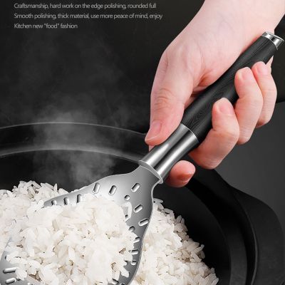 ♙☾ Japanese-style Rice Shovel Non-stick Rice Spoon 304 Stainless Rice Spoon Household Rice Cooker Rice Spoon Kitchen Accessories