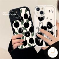 ✤☸ เคสโทรศัพท์มือถือ ลายดอกทิวลิป สีดํา เรียบง่าย สําหรับ Redmi 12C A1 9A 10 9T 10A 10C 9 9C Note 10s 9 11s 10Pro 11 10 8 9Pro 9s 11Pro 8Pro Mi 12 11 Lite 11T POCO F4 K40s X3 NFC Pro M3 ผ้าคลุมคู่รัก ลายดอกไม้