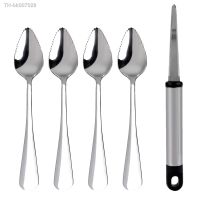 ❁✉☈  5PCS Grapefruit Spoons Stainless Steel Serrated Fruit Serving Spoons Dessert Fruit Spoon With Grapefruit Peeler Kitchen Tools