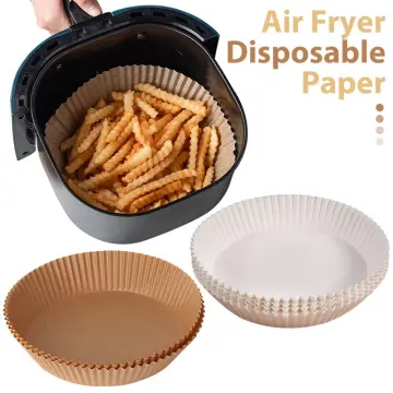 50pcs Air Fryer Paper, Silicone Oil Paper, Tray Liner, Round Absorbent  Paper, Baking Mat, Disposable Home Baking Tools