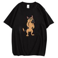 CLOOCL 100% Cotton Men T-shirt Funny Dogs German Shepherd Calling Chest Print Tees Summer O-neck Hip Hop Tops Men Clothing XS-4XL-5XL-6XL