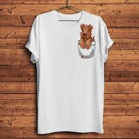 Cute Welsh Terrier Dog Puppy In Pocket Funny Tshirt Men White T Shirt Cool Tee