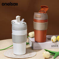 ONEISALL ฉนวนถ้วยกาแฟ304สแตนเลสกระติกแบบพกพา500มิลลิลิตรรถถ้วยน้ำร้อนขวด