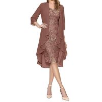 Sexy Womens Fashion Two Pieces Charming Solid Color Mother Of The Bride Lace Dresses dresses for women 2021 платье женское