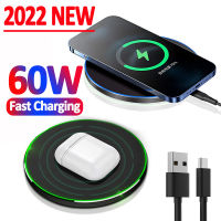 60W Wireless Charger Pad สำหรับ 13 12 11 X Pro Max Samsung S21 S20 S10 S9 Xiaomi Induction Fast Charging Docking Station