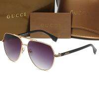 GG Luxury Brand Classic Fashion Design Style Retro square Gradient Lens Sunglasses Men Metal frame