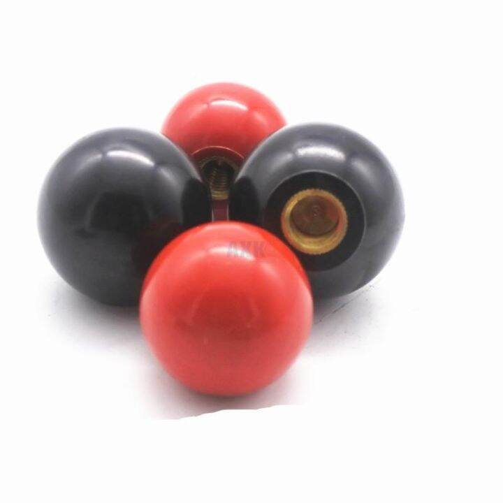 1pc-black-or-red-plastic-m4-m5-m6-m8-m10-m12-thread-ball-shaped-head-clamping-nuts-knob