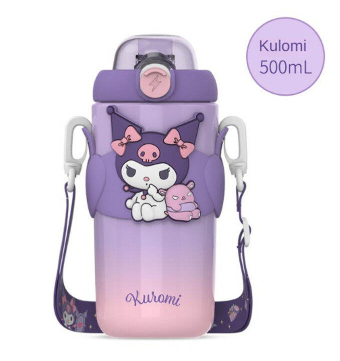 favormax-500มล-ชุดฟองถ้วยน้ำร้อนสีสันสดใส-sanrio-316พกพาสะดวกน่ารักฟางสแตนเลสสตีลลายการ์ตูนนักเรียนแก้วแบบมีหลอดถ้วยน้ำ