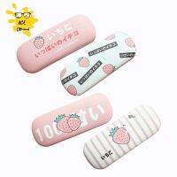 Strawberry Glasses Case Box Women Hard Leather Reading Glasses Case Men Retro Unisex Floral Print Eyewear Protector