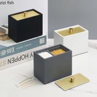 Resin Cotton Swab Box Rectangular Cotton Swab Toothpick Boxes Modern Home Simple Toothpick Holders Dispensers Home Accessories