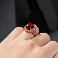 【☊HOT☊】 suncila Bague Ringen แหวน925เงินสเตอร์ลิงคลาสสิกสำหรับผู้หญิงที่มีรูปไข่ทับทิมอัญมณีเครื่องประดับผู้หญิงมีเสน่ห์สีทองคำสีกุหลาบ