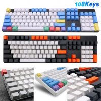 （Miss qis keycap）108ชิ้น/เซ็ต PBT การจับคู่สี Light-Proof MechanicalKeycap เปลี่ยน Mice Amp; AccessoriesKeycap