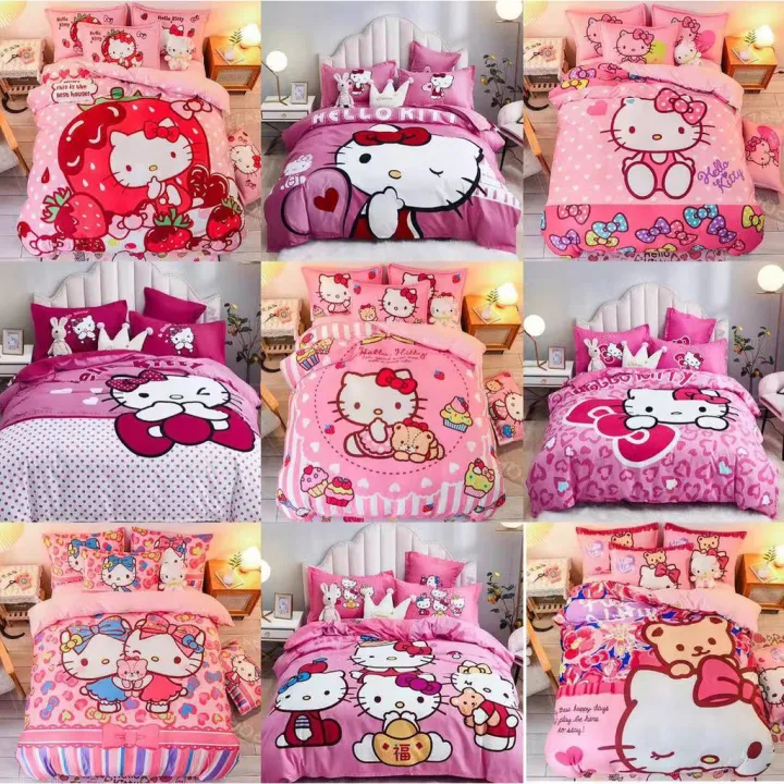 Hello kitty 4in1 Bedsheet (queen size) redhorse isang case | Lazada PH