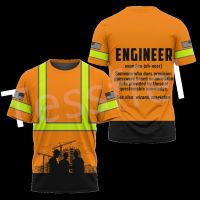 in stock 2023 Design Tessffel Construction Worker Architect Operator Summer Harajuku Casual T-Shirts Funny Unisex Mans Top O-Neck Short Sleeves A2，Contact the seller to customize the name and logo for free