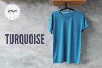 Double U T-Shirt เสื้อยืดซักแล้วไม่ต้องรีด เสื้อยืดสีพื้น Turquoise (สีฟ้าน้ำทะเลท็อป)