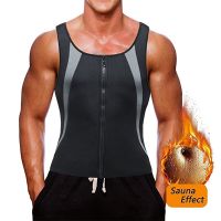 【CW】 Men 39;s Zipper Neoprene Sauna Suit Slimming Vest Weight Loss Shapewear Tummy Control Body Shapers Workout Compression Corset Tops