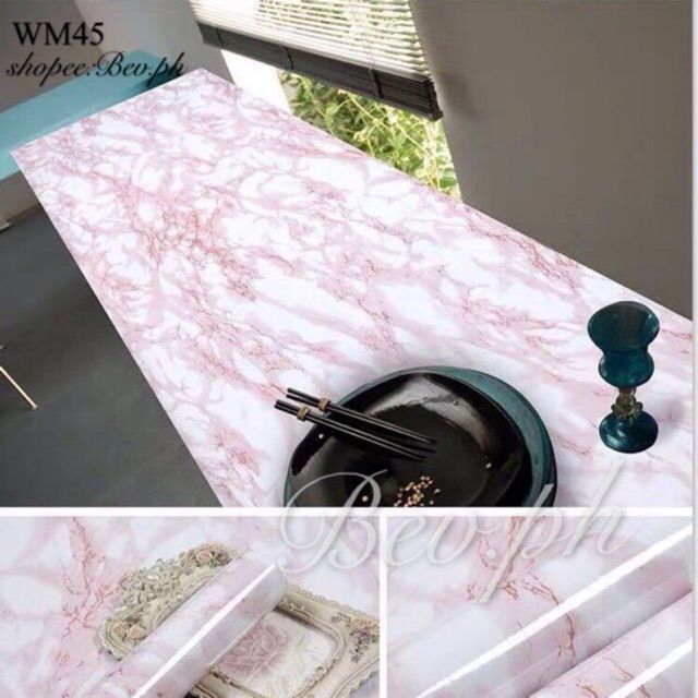 Pink Marble Kitchen Decor Waterproof Pvc 1M45Cm Wallpaper | Lazada PH