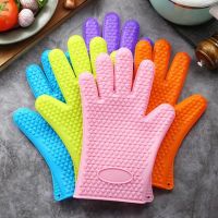 Double Layer Oven Gloves Heat Resistant Baking Gloves with Silicone and Cotton Kitchen Gloves Flexible Oven Mitts for Microwave