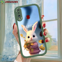 เคสมือถือ Jinsouwe เคส Galaxya20s Samsunga20s A20S ลายการ์ตูนกระต่ายสำหรับเด็กผู้หญิงปกหนังคลุมเต็มเคสกระจกสำหรับ Samsung Galaxy