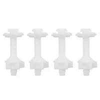 4PCS Toilet Seat Hinge Bolt Screws with Plastic Nuts and Washers Toilet Seat Replacement Parts Kit