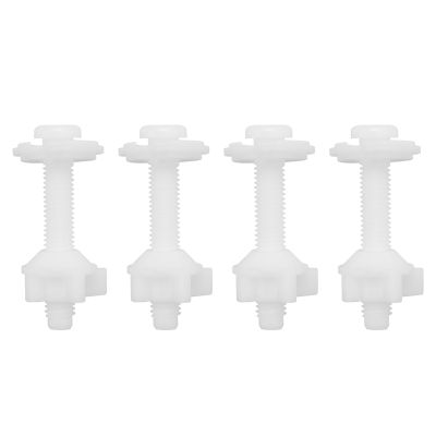 4PCS Toilet Seat Hinge Bolt Screws with Plastic Nuts and Washers Toilet Seat Replacement Parts Kit