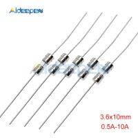 10pcs/lot Glass Tube Fuse Fast Break With Pin 3.6x10mm 250V 0.5A 1A 1.5A 2A 3A 3.15A 4A 5A 6.3A 8A 10A