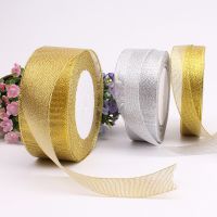 25Yards Silver Gold Glitter Satin Ribbon Party Home Wedding Decoration Gift Wrapping Christmas New Year DIY Craft Material Gift Wrapping  Bags