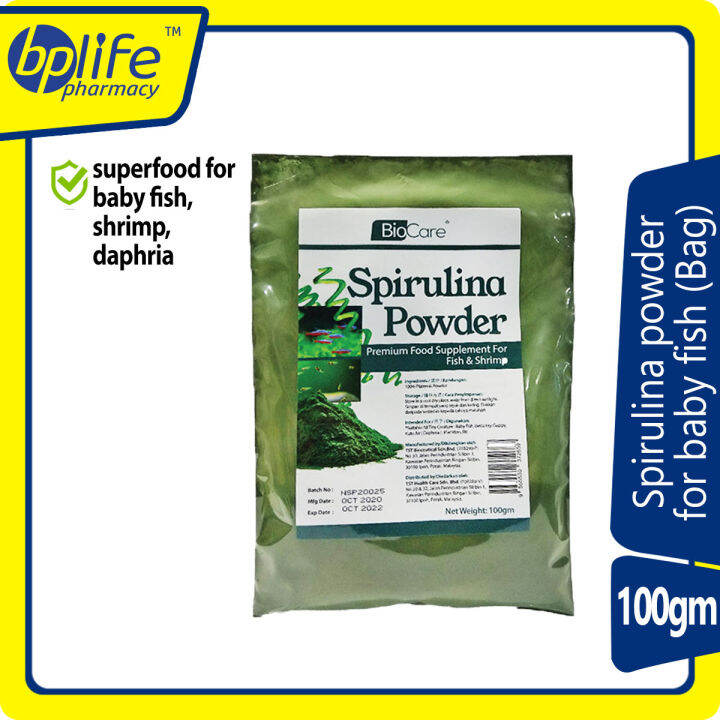 100g Biocare spirulina powder for baby fish, betta fry, guppy, daphnia
