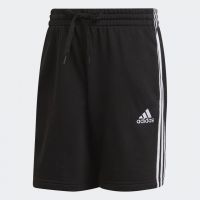 Adidas กางเกงกีฬาผู้ชาย Essentials French Terry 3-Stripes Shorts | Black/White ( GK9597 )