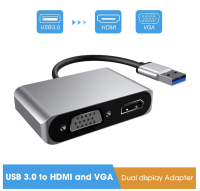 ใหม่ 5 Gbps USB 3.0 ถึง VGA HDMI อะแดปเตอร์ Mac OS USB TO HDMI VGA 1080P กราฟิก Converter สำหรับจอภาพหลายจอ Windows 7/8/10