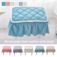 Short Plush Quilted Rectangular Chair Seat Pad Slipcover Chair Piano Stool Cover Room Decor Lace Bench Cover Sofa Covers  Slips