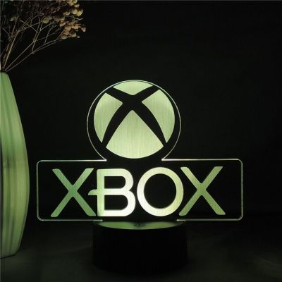 ไฟกลางคืน X-Box สำหรับเป็นของขวัญสำหรับเด็กไฟไฟ Led กลางคืนโลโก้เครื่องเล่น Xbox สำหรับรีโมตโคมไฟโต๊ะอุปกรณ์ตกแต่งห้องนอน